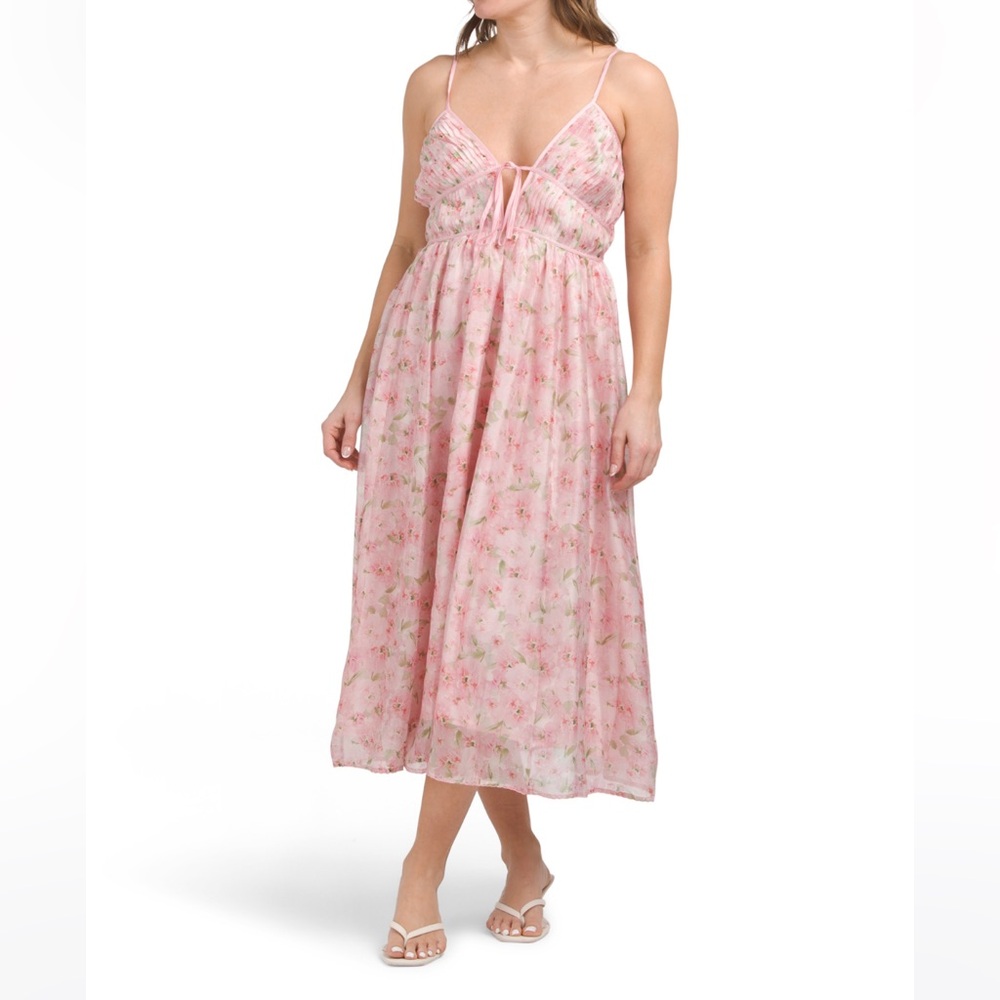EN SAISON Floral Pink Midi Dress